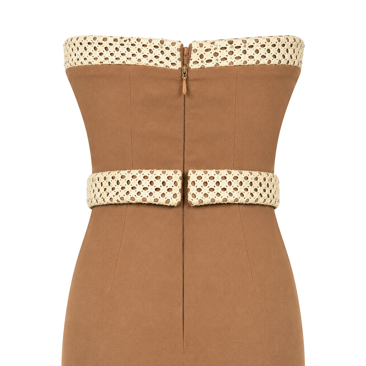 Mermaid Evening Gown — Brown Strapless Heavy Crepe