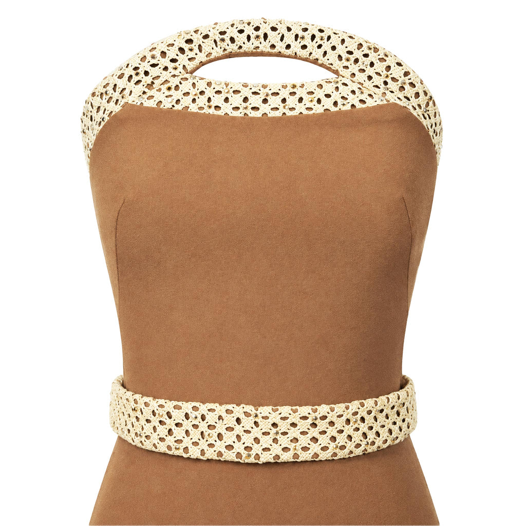Mermaid Evening Gown — Brown Strapless Heavy Crepe