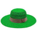 Panama Hat — Green Wide Brim, Open Calado Weave