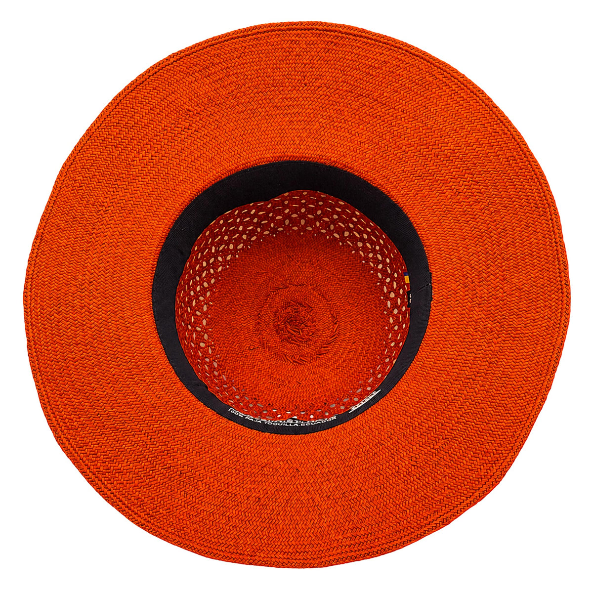 Panama Hat — Orange Wide Brim, Open Calado Weave