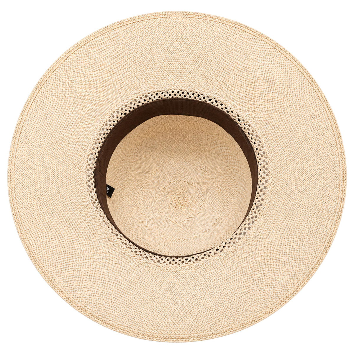 Panama Hat — Natural Open Calado Weave, Navy Band