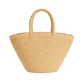 Handwoven Straw Tote Bag — Natural Fan Shape Basket Bag
