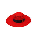 Panama Hat — Red Wide Brim, Open Calado Weave