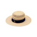 Panama Hat — Natural Open Calado Weave, Navy Band